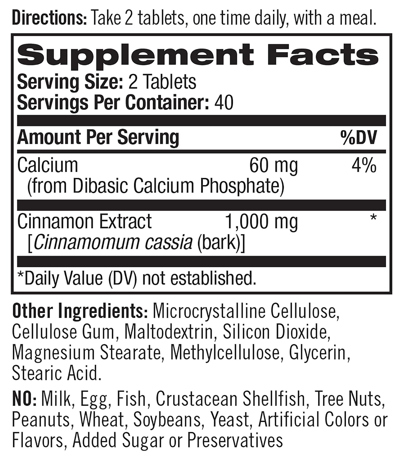 Natrol kaneeli ekstrakt, 1000mg - 80 tabletti