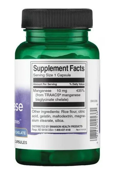 SWANSON Albion Chelated Manganese 10 mg 180 caps price composition