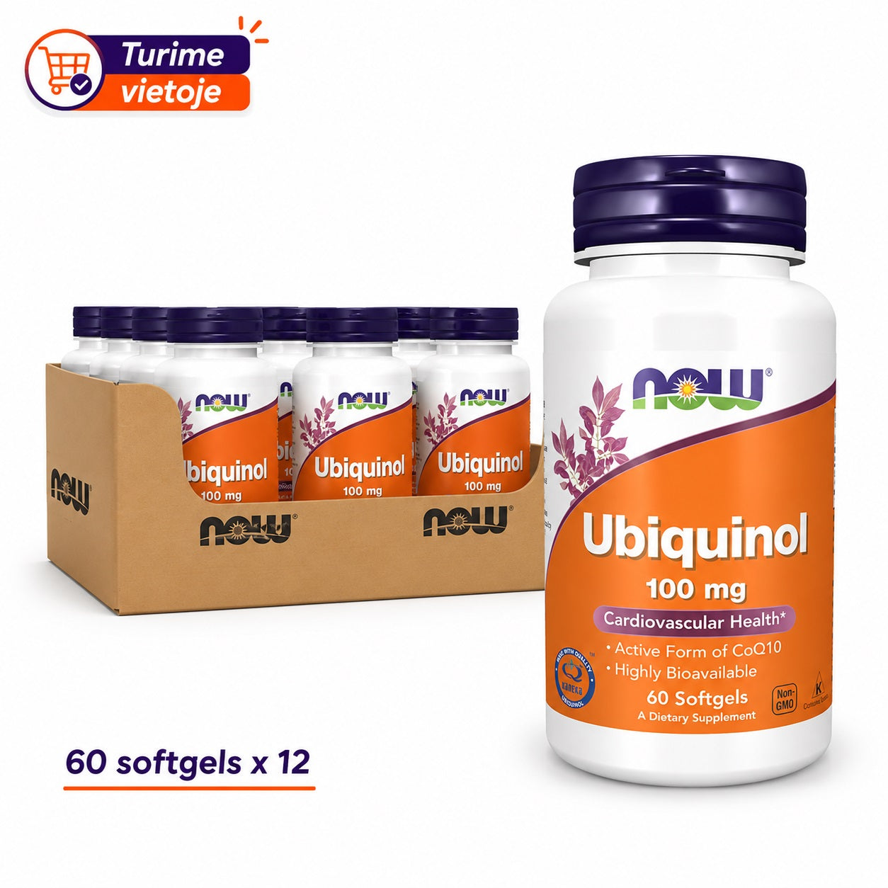 12x&nbsp;NOW Foods Ubiquinol 100 mg – 60 Softgels