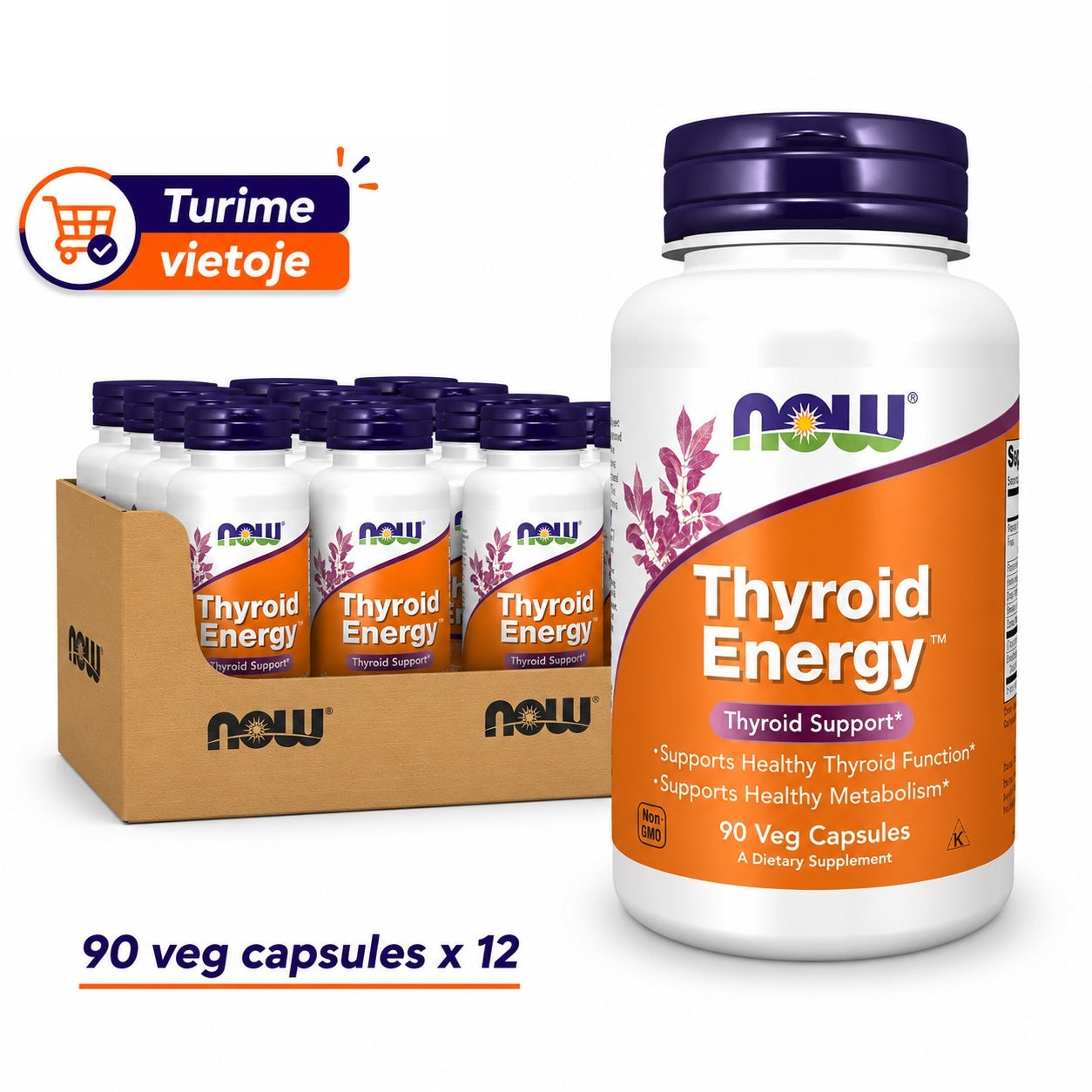 12x NOW Foods Thyroid Energy – 90 Veg Capsules