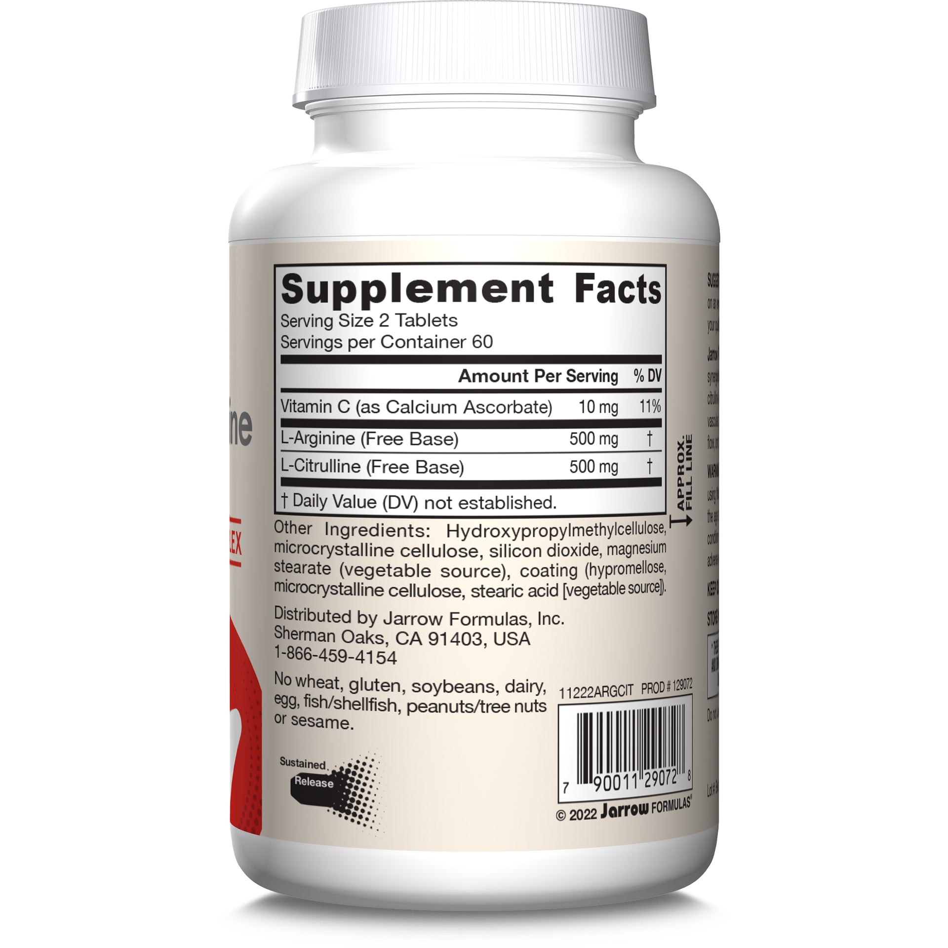 Jarrow Formulas Arginine-Citrulline Sustain™ – 120 Tablets