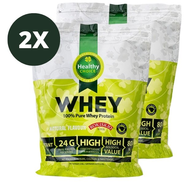 2x Healthy Choice 100% pure whey protein 2kg price promotion combo