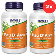 2x NOW Foods Pau D'Arco 500mg 100kapslit