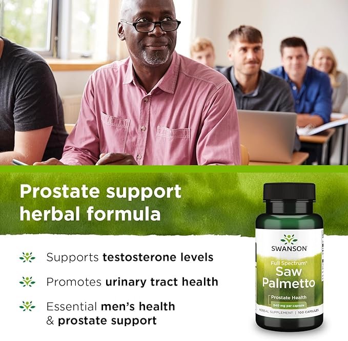 2x SWANSON, 540mg, Saw Palmetto for men