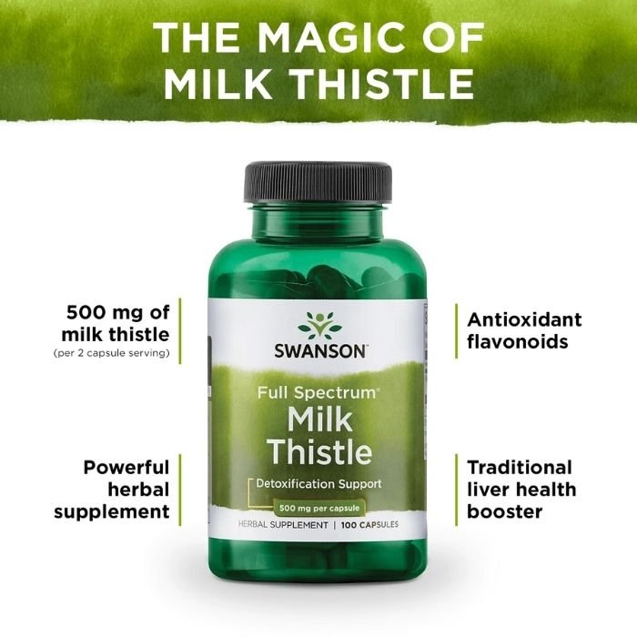 2x Swanson Full Spectrum Milk Thistle, aitab toetada üldist maksa tervist, 500 mg, 100 kapslit (2 pakki) (2)