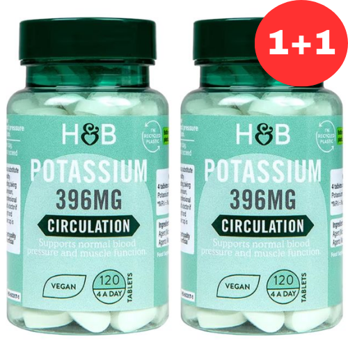 2x Holland & Barrett Potassium, 396 mg - 120 vegan tablets