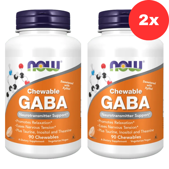 2xNOW Foods Gaba näritav tauriini, inositooli ja L-teaniiniga – 90 närimist