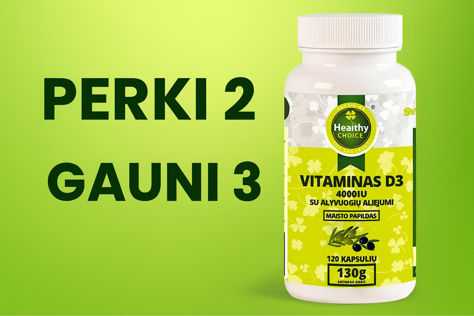 3x Healthy Choice Vitamin D3 4000IU 120 caps banner