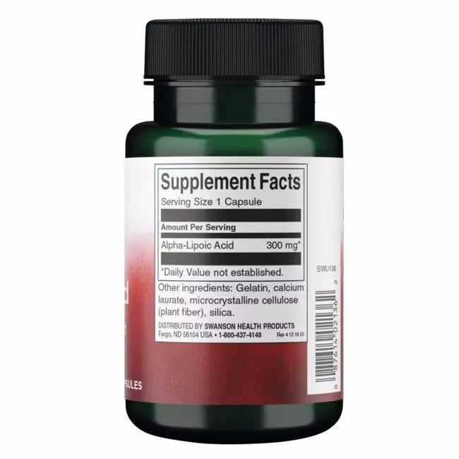 Swanson Alpha Lipoic Acid 300mg 60caps composition