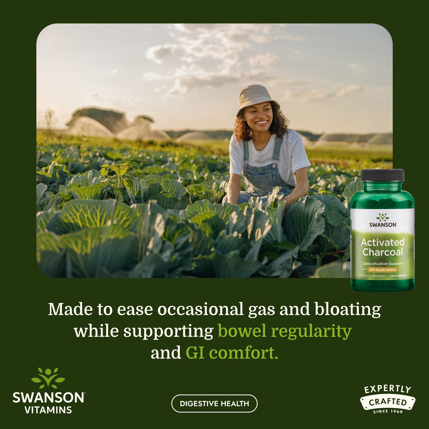 Swanson Activated Charcoal, 260mg - 120 caps - turime vietoje