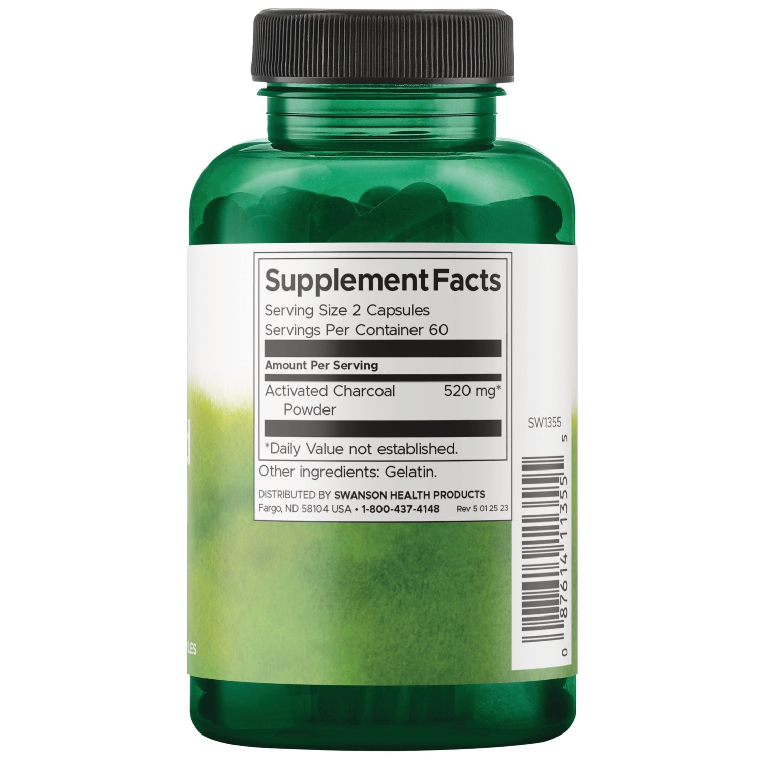 Swanson Activated Charcoal, 260mg - 120 caps - turime vietoje