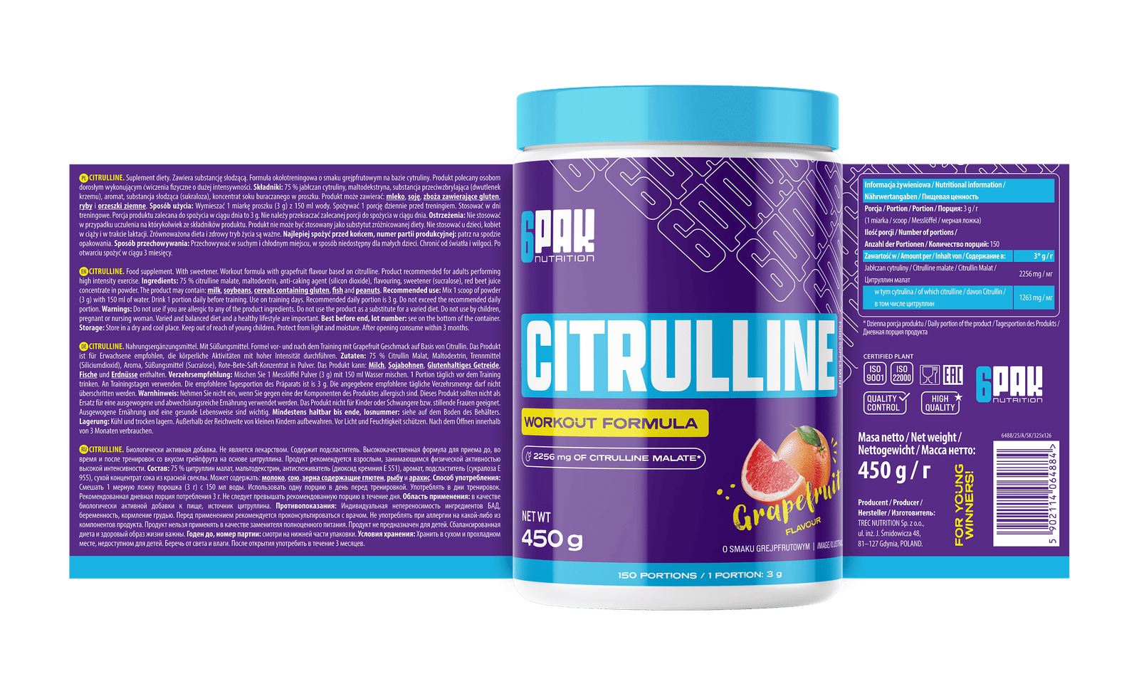 6PAK CITRULLINE 450g PURGI etikett