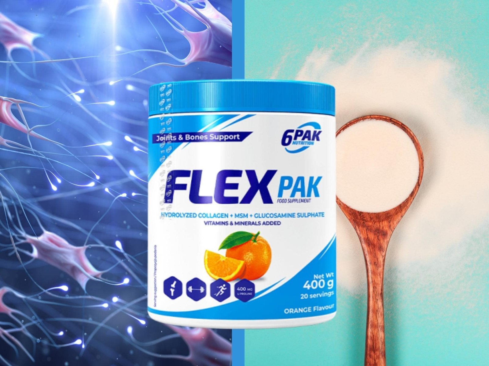 6pak Flex Pak - 400g - Orange banner