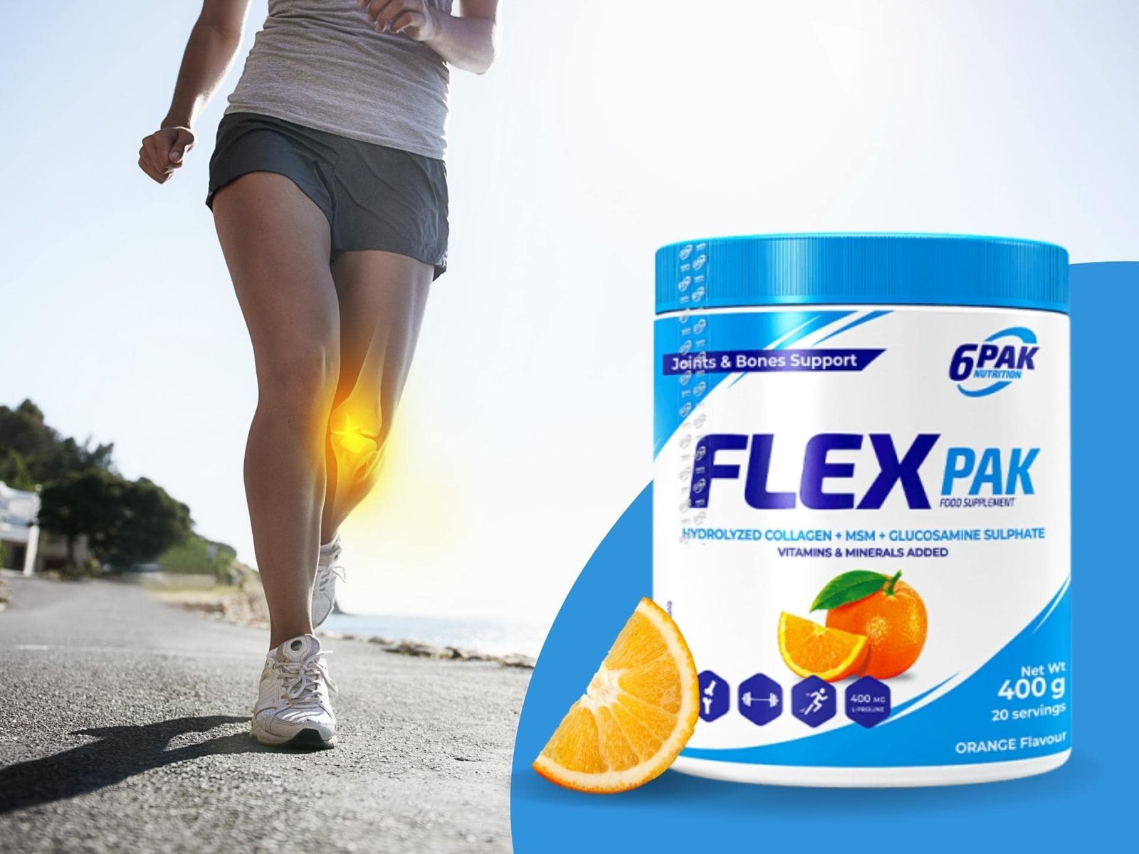 6pak Flex Pak - 400g - Orange for baking