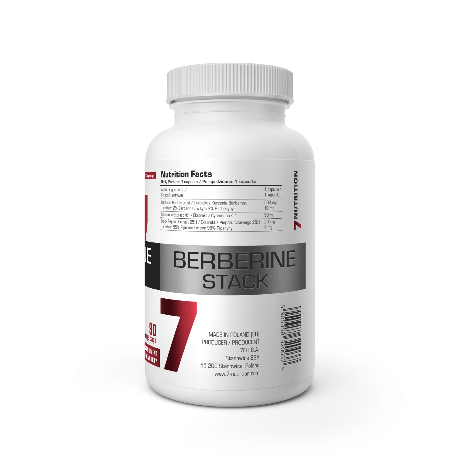 Koostis 7 Nutrition Berberine Stack 90 caps