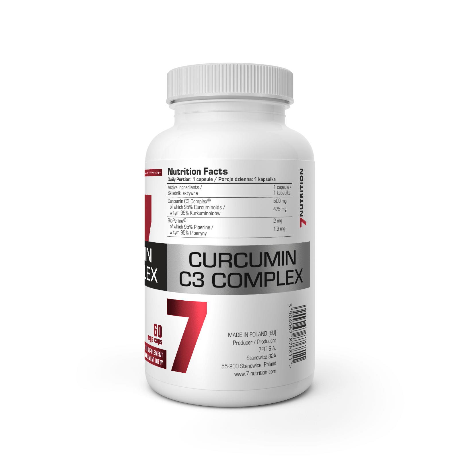 7 Nutrition Curcumin C3 complex 500 mg 60 caps composition cheap