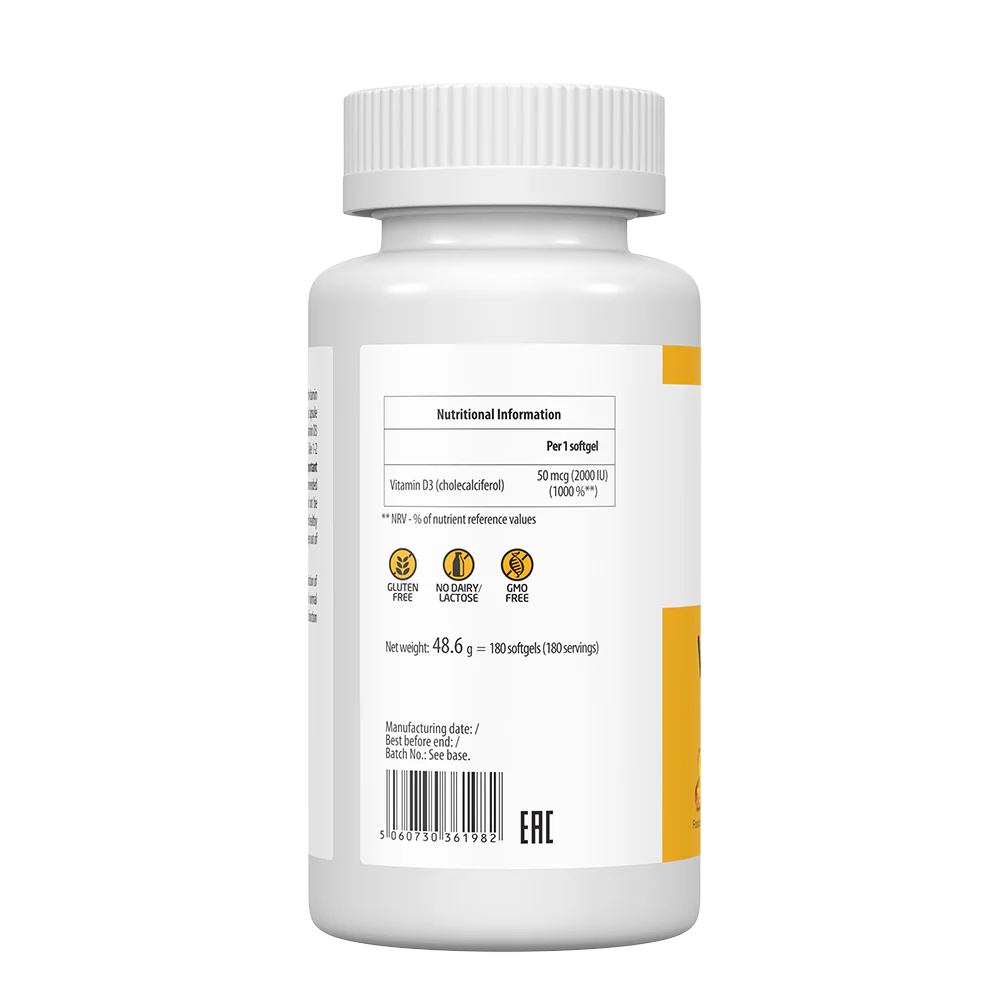 UltraVit Vitamin D3 2000 IU on the label