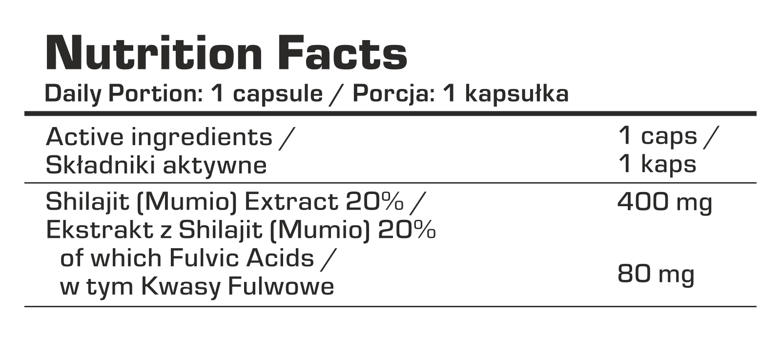 7Nutrition Shilajit Mumio 400mg 120 kaps.