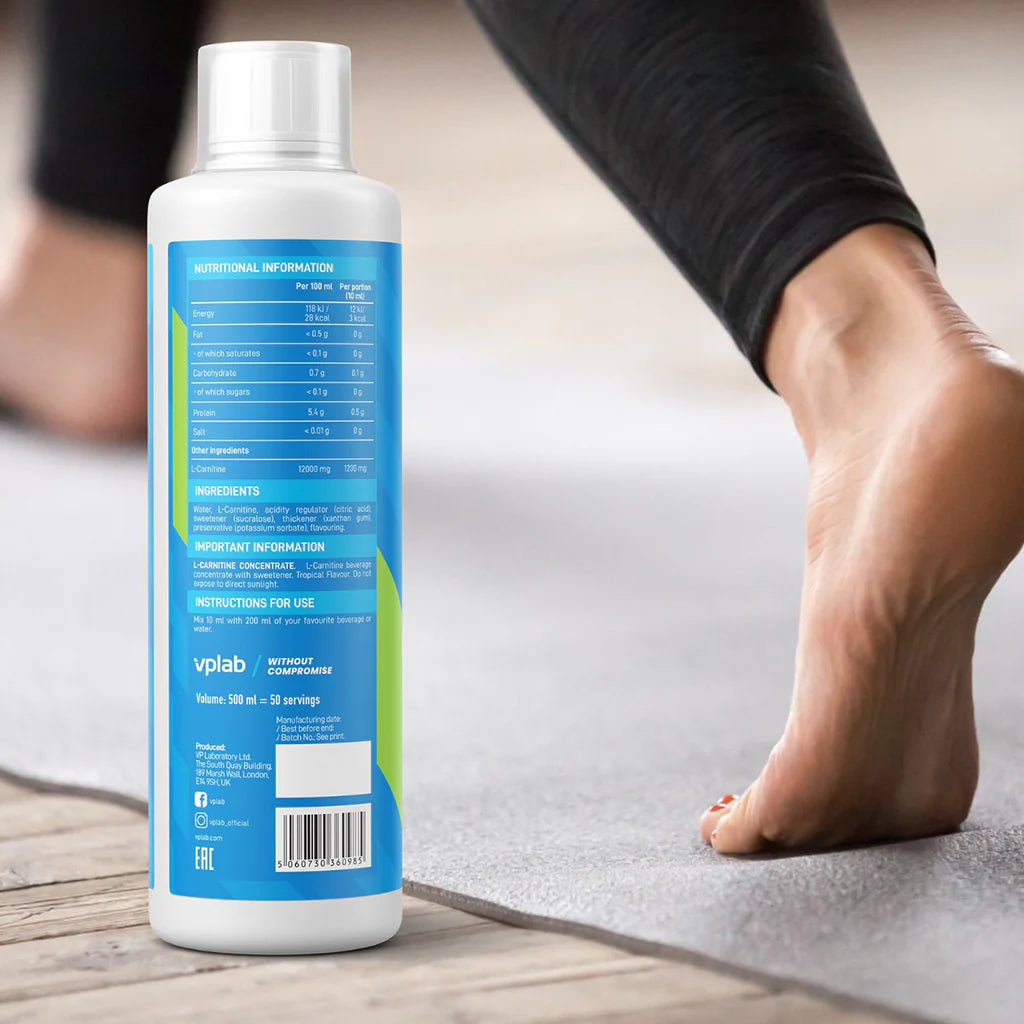 Use of Vplab L-Carnitine Concentrate 500ml (50 servings).