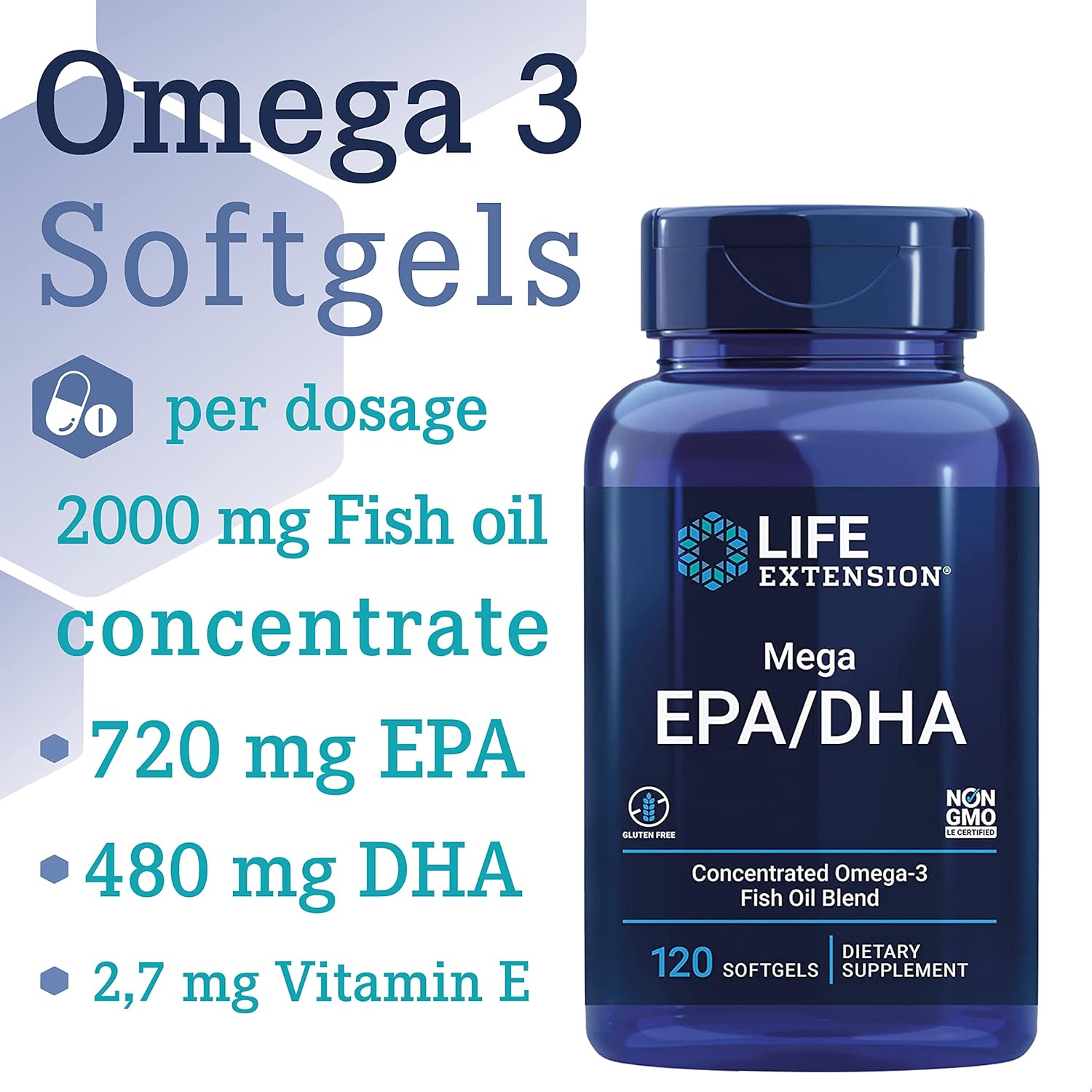 Life Extension Mega EPA/DHA – 120 Softgels