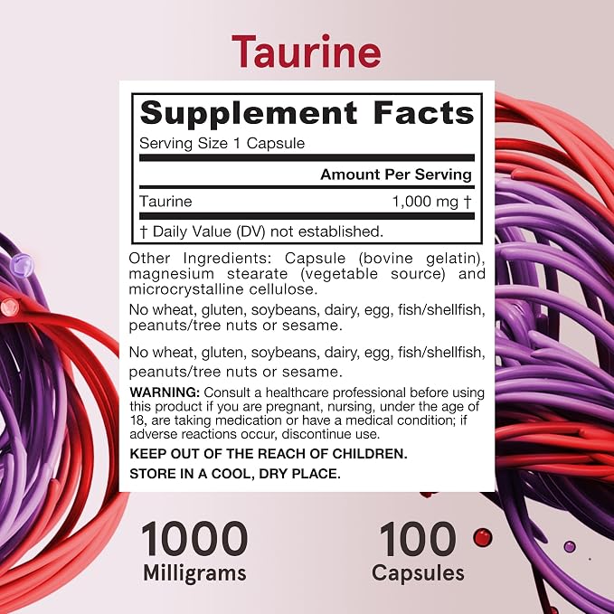 Jarrow Formulas® Tauriin 1000 mg 100 kapslit