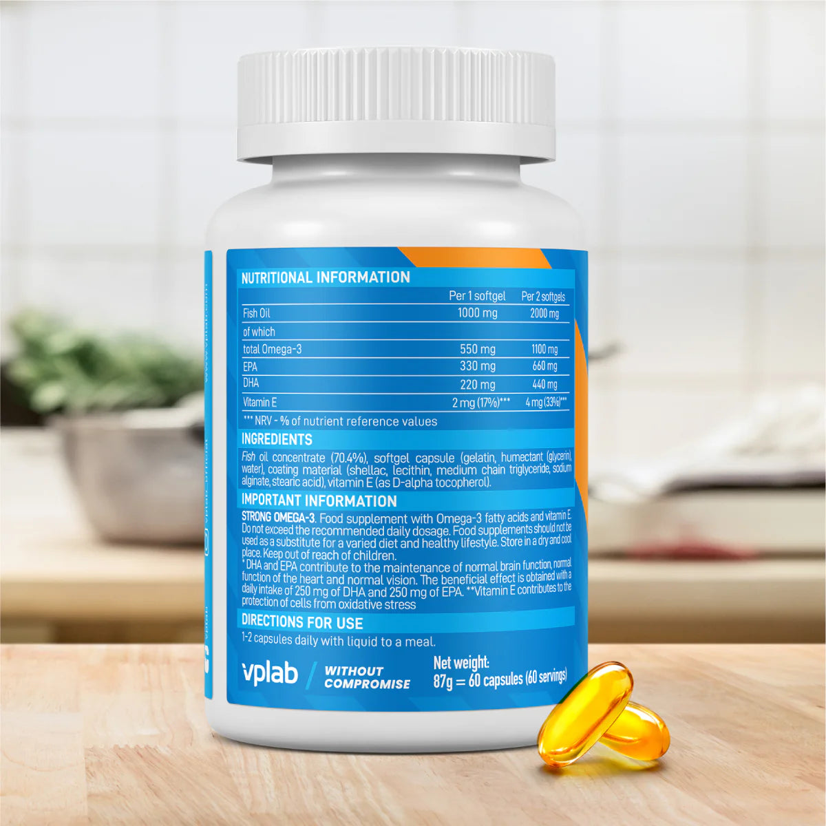 Composition of Vplab Strong Omega 3 60 softgels