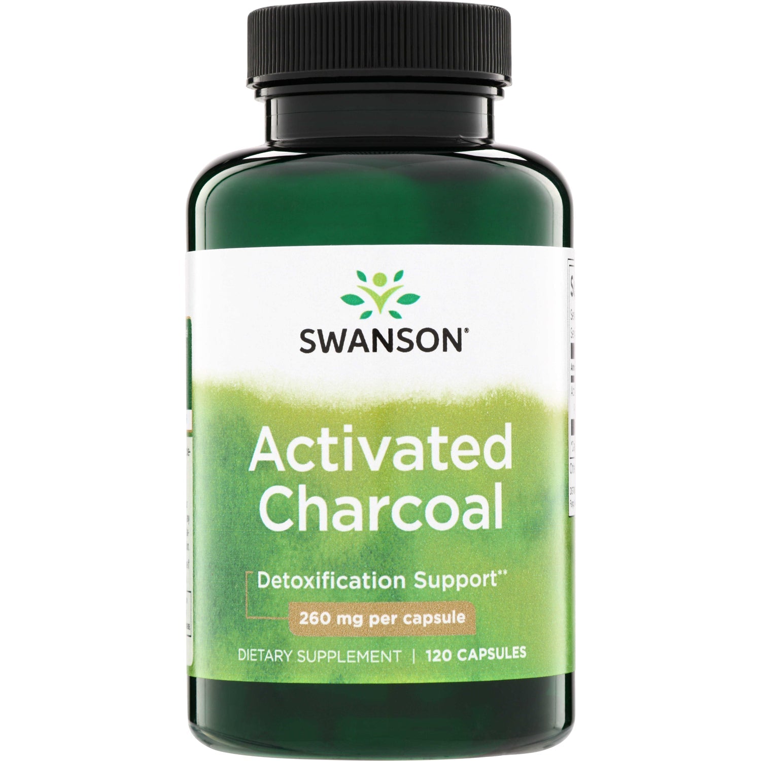Swanson Activated Charcoal, 260mg - 120 caps - turime vietoje