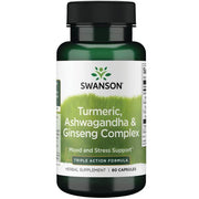Swanson Full Spectrum kurkum, ashwagandha ja ženšenni kompleks 60 kapslit