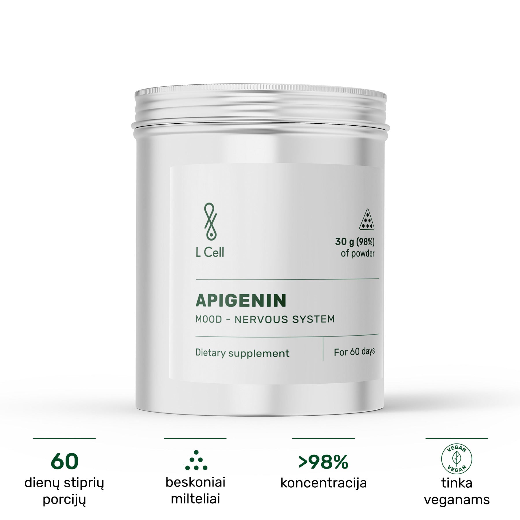 L Cell Apigenin Powder 30 g (60 days, 98% purity)