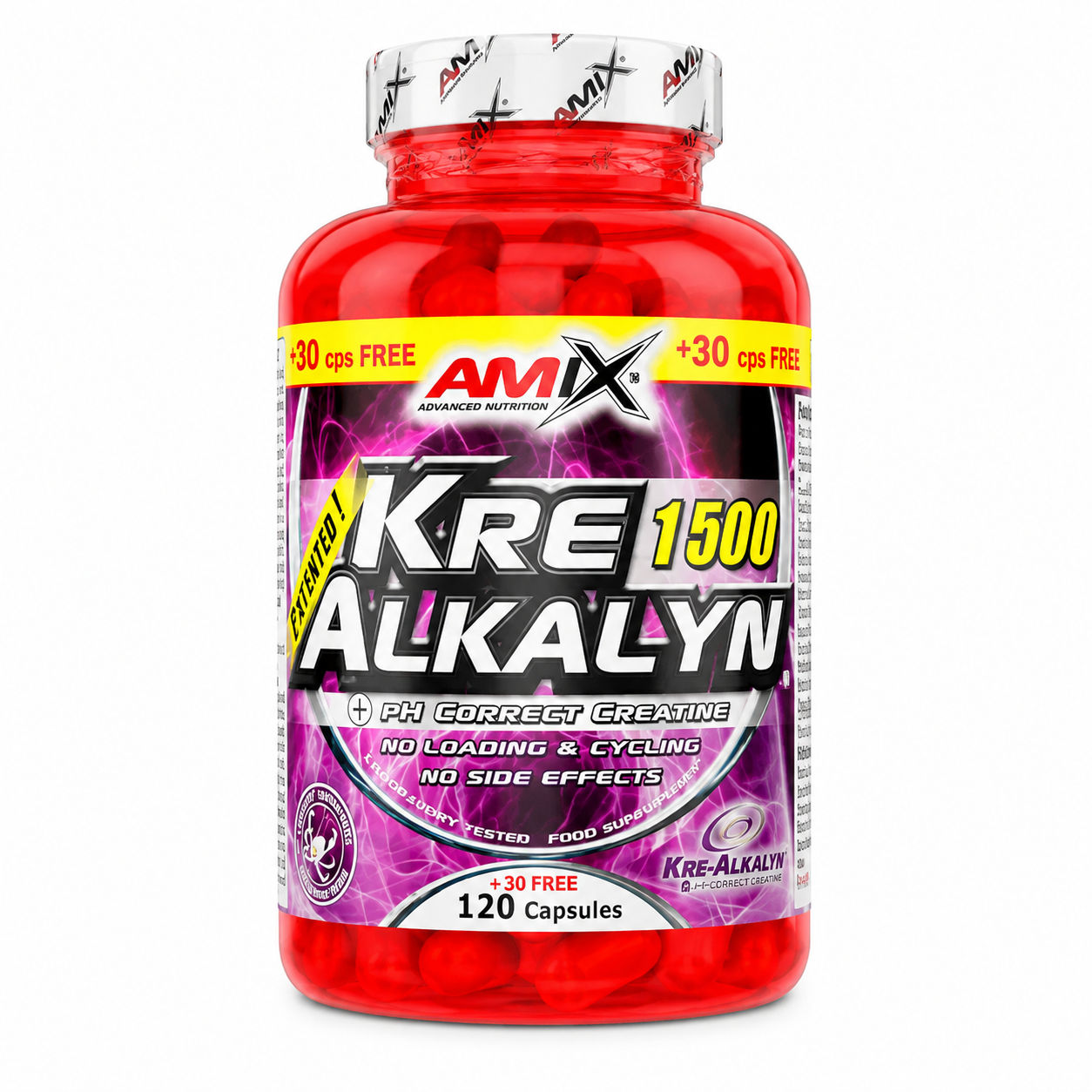 Amix Kre-Alkalyn 1500 150 kaps. (120 + 30 NEMOKAMAI)