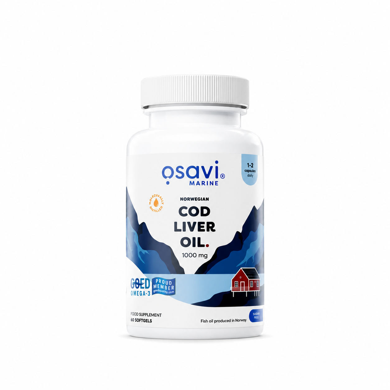 Osavi Norwegian Cod Liver Oil 1000 mg 60 kapsulių