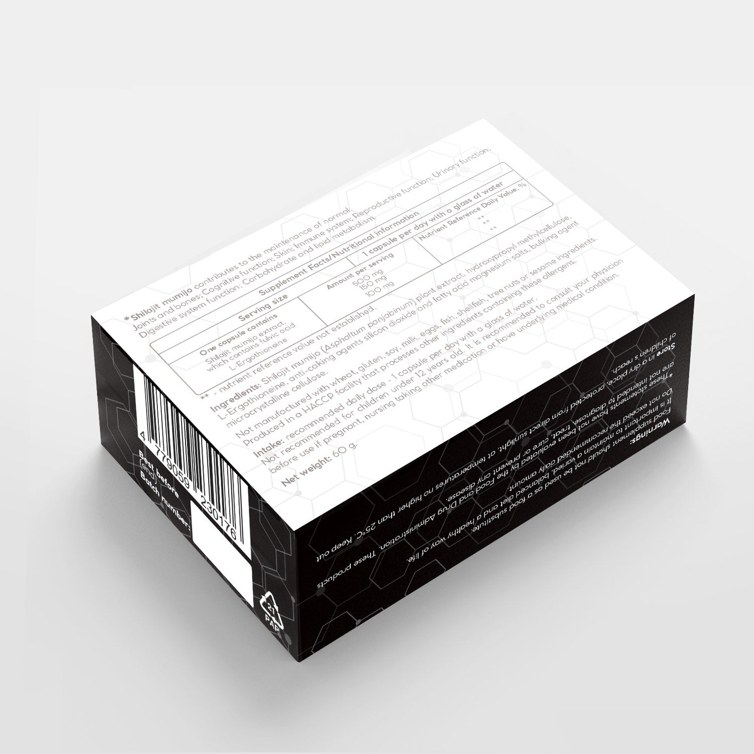 Shapropharma Shilajit L-Ergothioneine 60 taimetoidukapslit