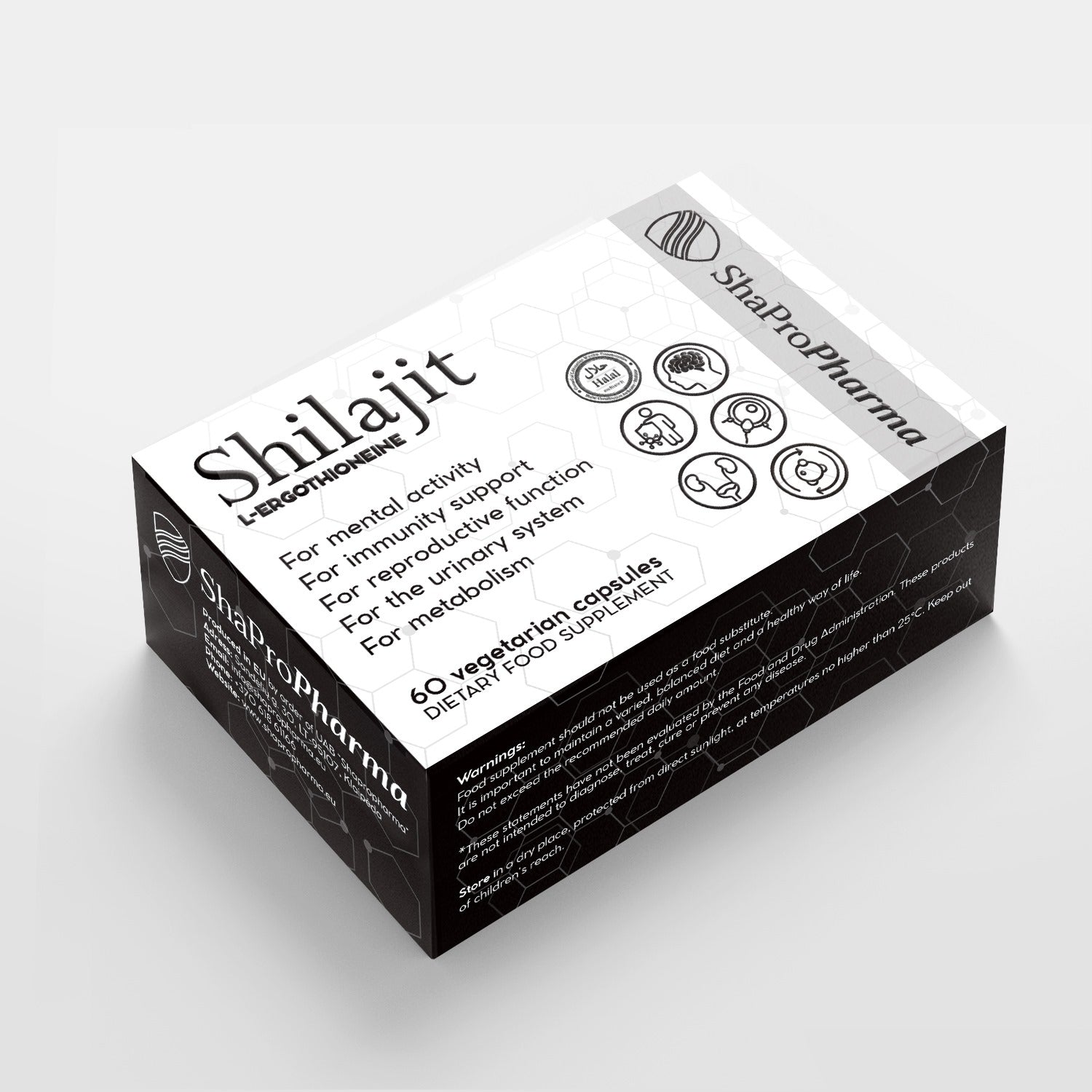 Shapropharma Shilajit L-Ergothioneine 60 taimetoidukapslit
