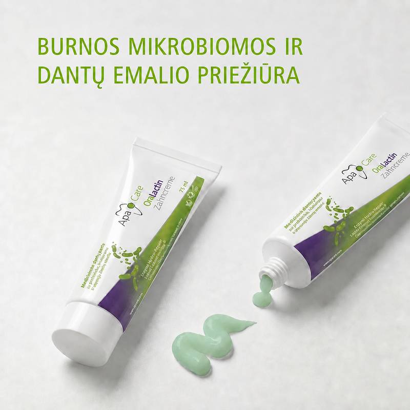 ApaCare OraLactin Medicininė dantų pasta su prebiotikais ir postbiotikais, 75 ml