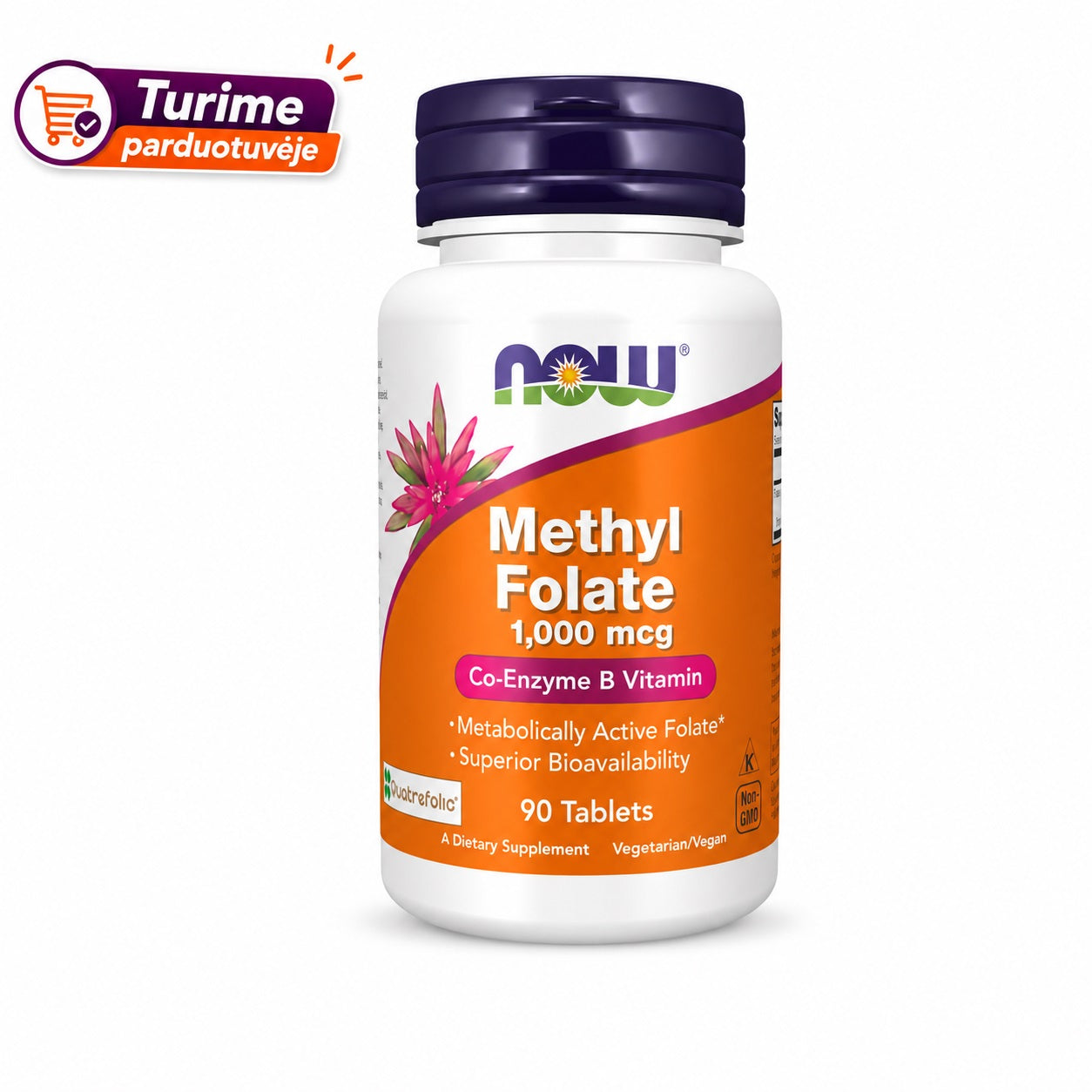 NOW Foods Methyl Folate, 1000mcg - 90 tabletti