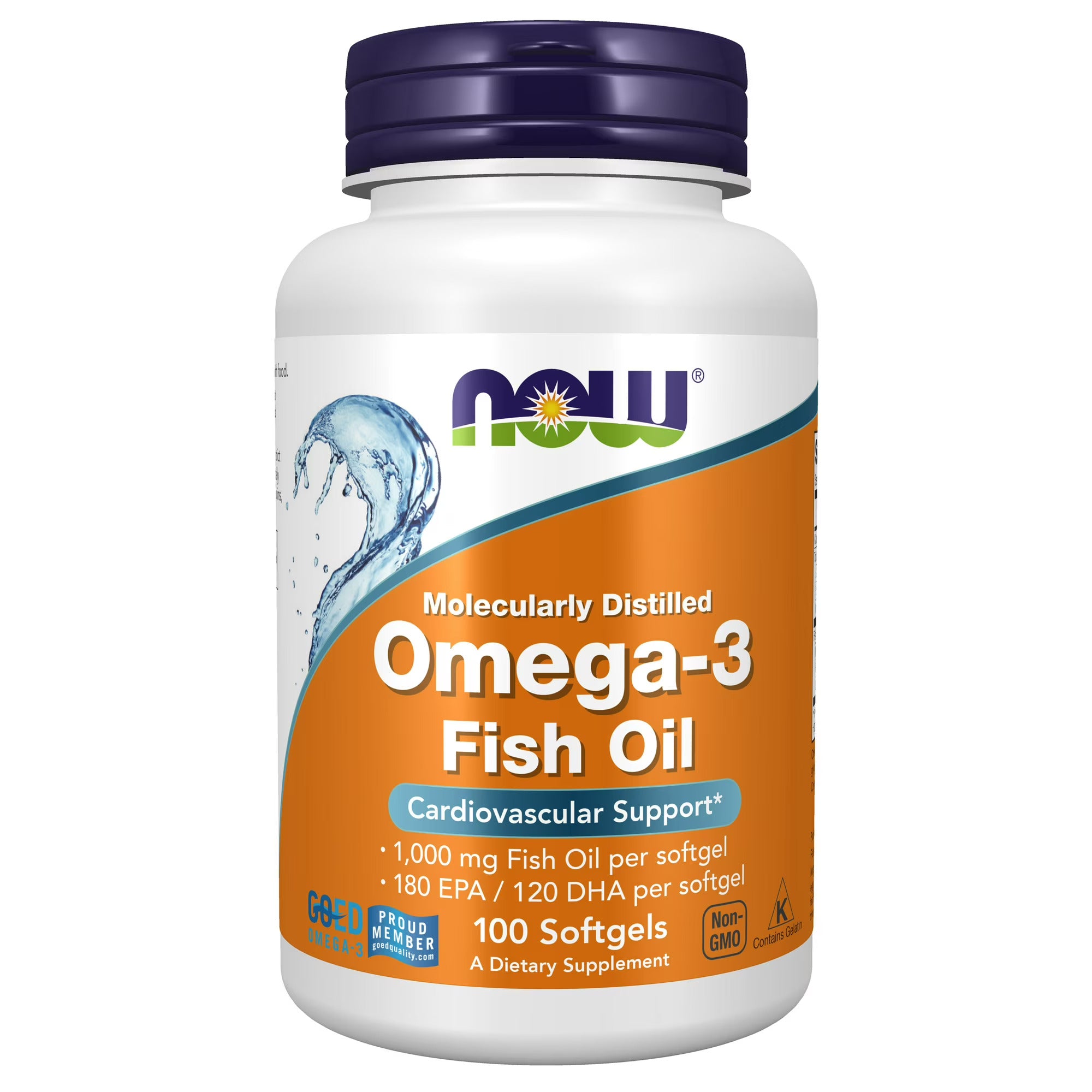 NOW Omega-3 1000 mg molekulaarselt destilleeritud - 100 pehmet geeli