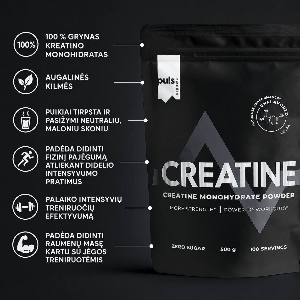 PULS Nutrition Kreatiin Monohüdraat 500g
