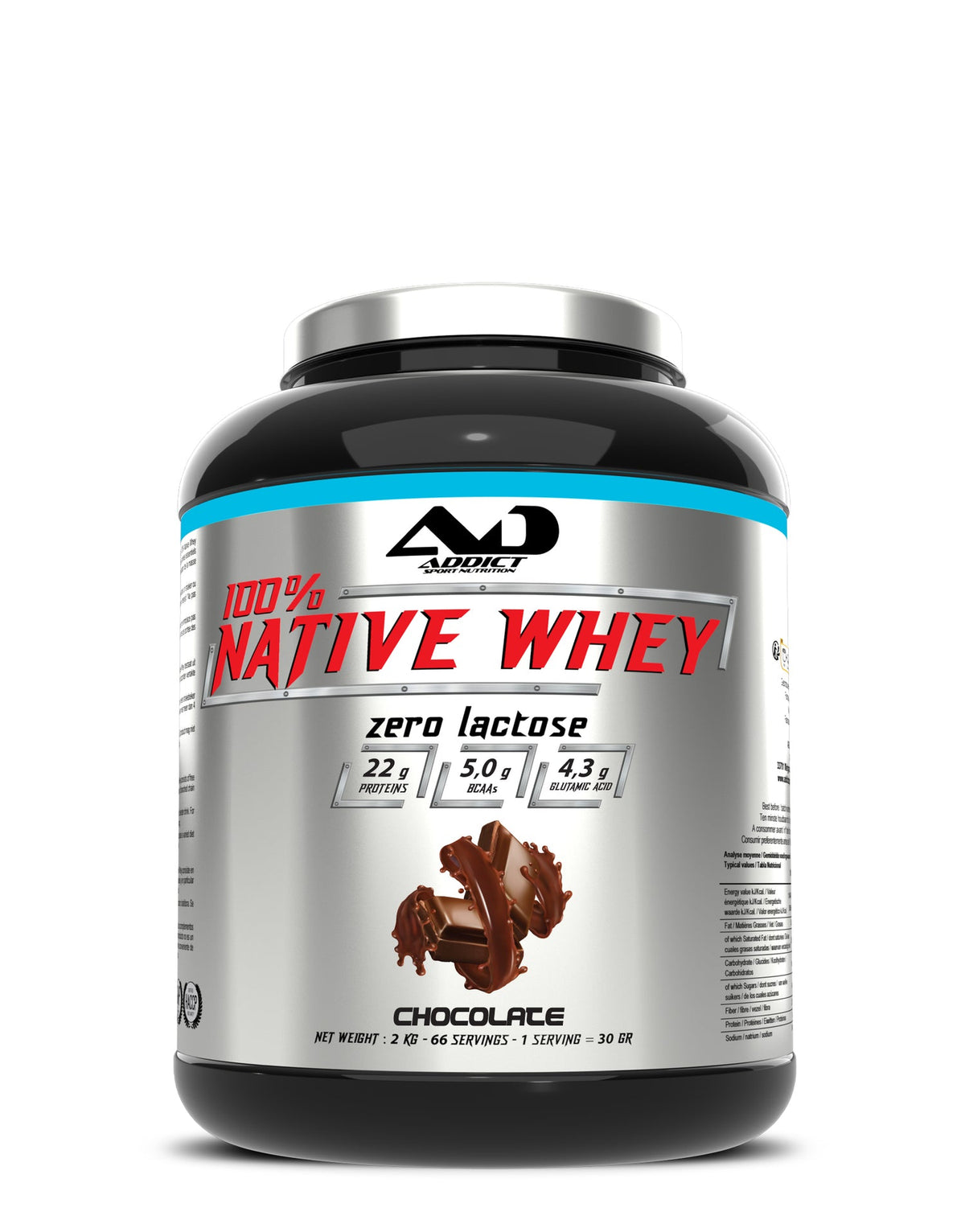 Addict Sport Nutrition 100% native Whey Zero Lactose – 2000 grammi
