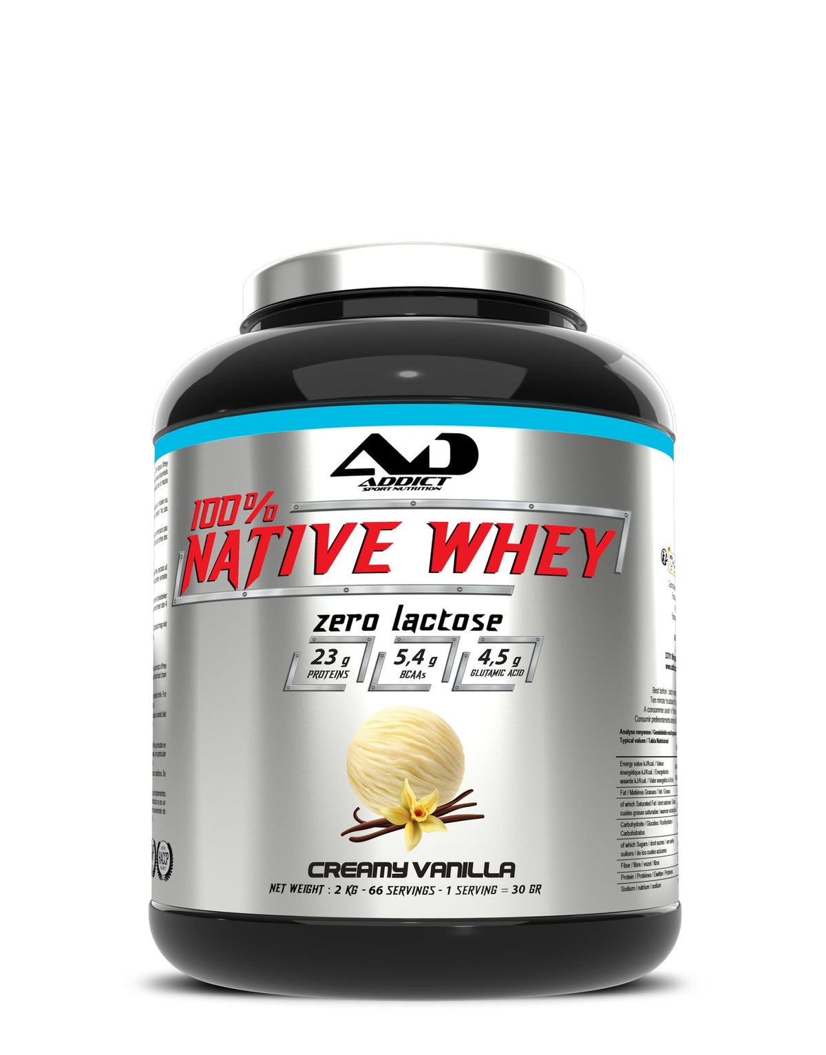 Addict Sport Nutrition 100% native Whey Zero Lactose – 2000 grammi