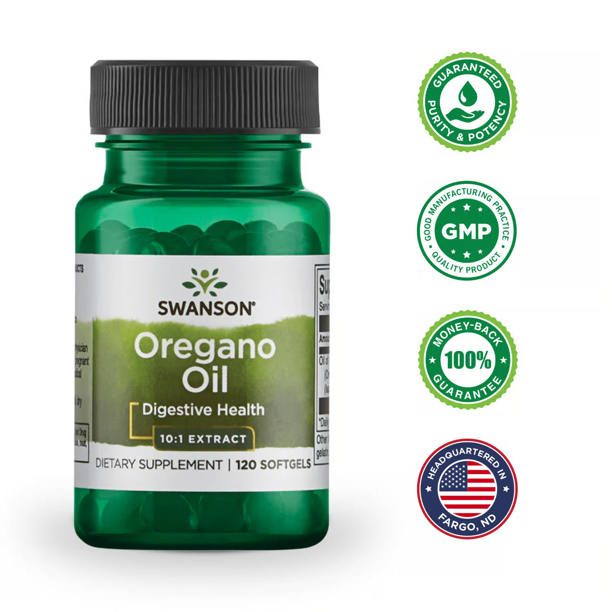 Swanson Oregano Oil 10:1 Extract 150mg 120 Softgels