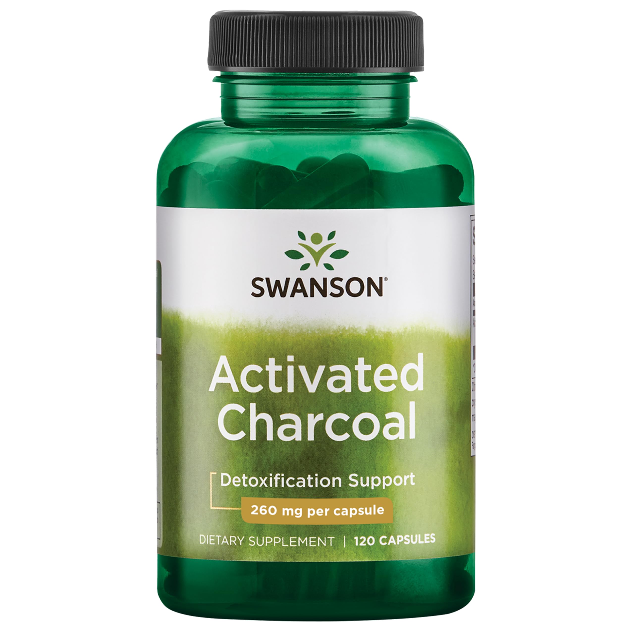 Swanson Activated Charcoal, 260mg - 120 caps - turime vietoje