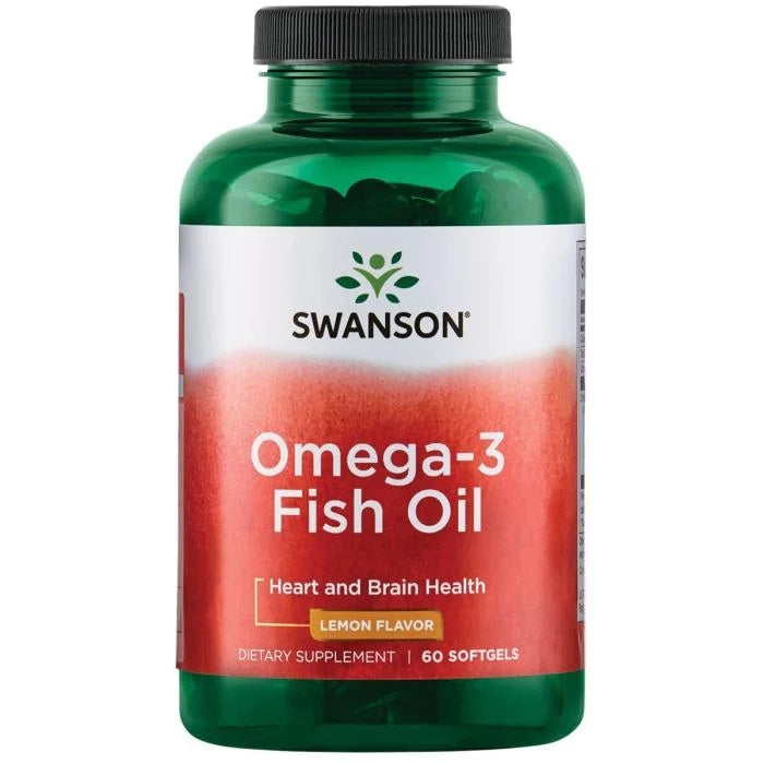 Swanson Omega-3 Fish Oil Lemon Flavor 1000 mg 60 Softgels
