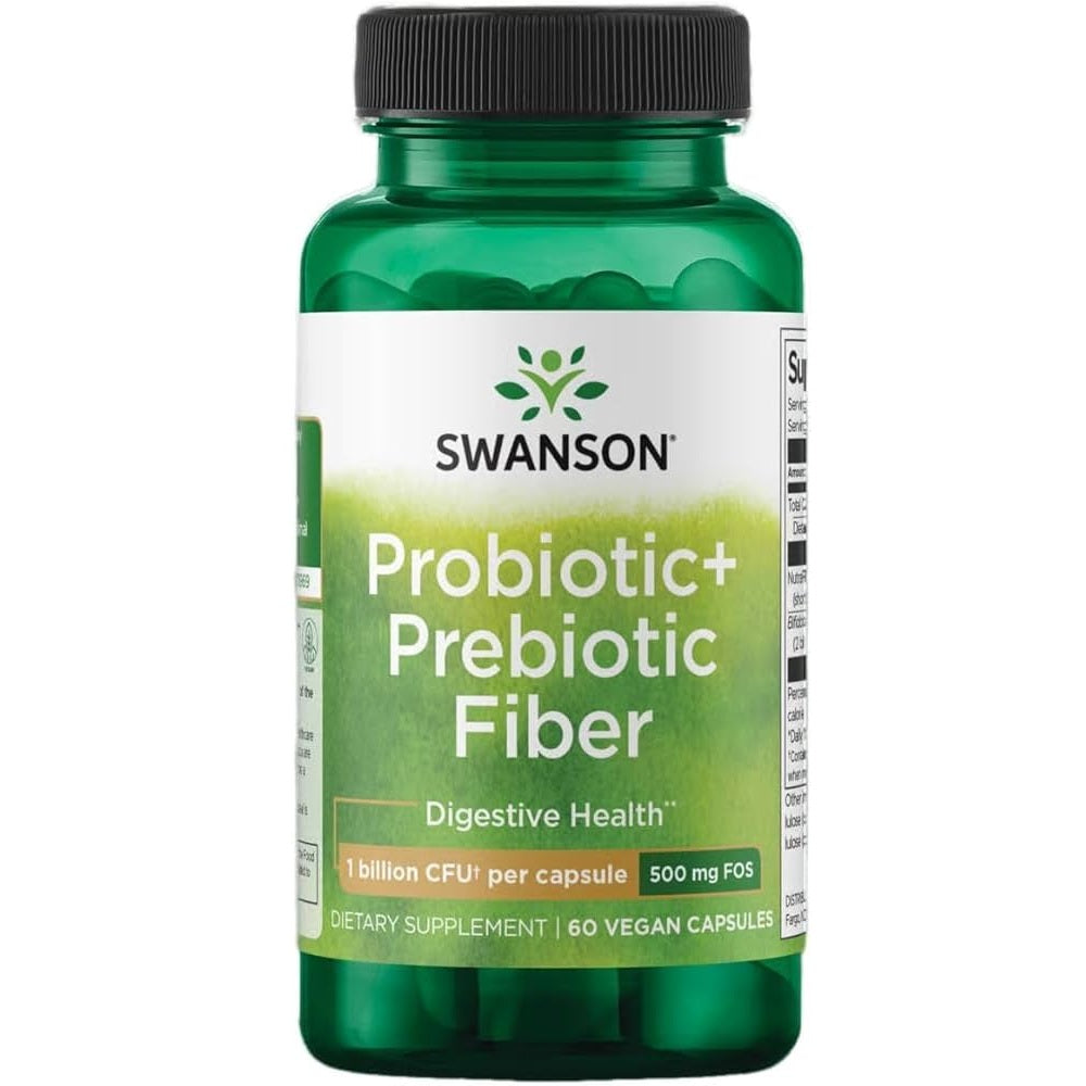 Swanson Probiotic+ Prebiootiline kiudaine 60 taimset kapslit