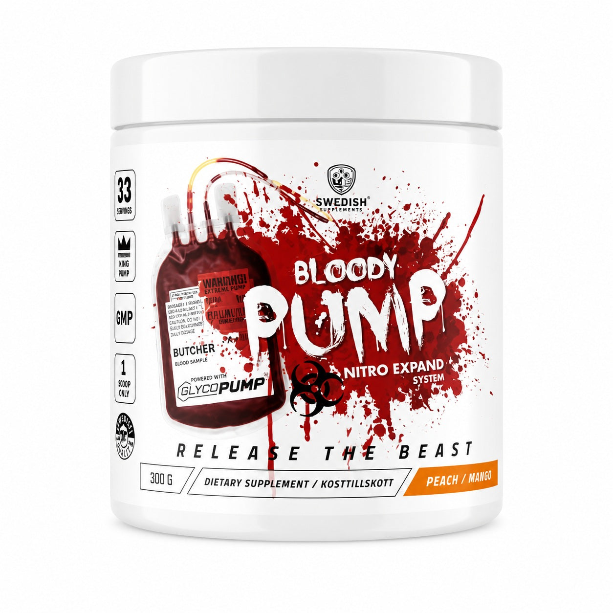 Swedish Supplements Bloody Pump 300 g PEACH MANGO Stim Free