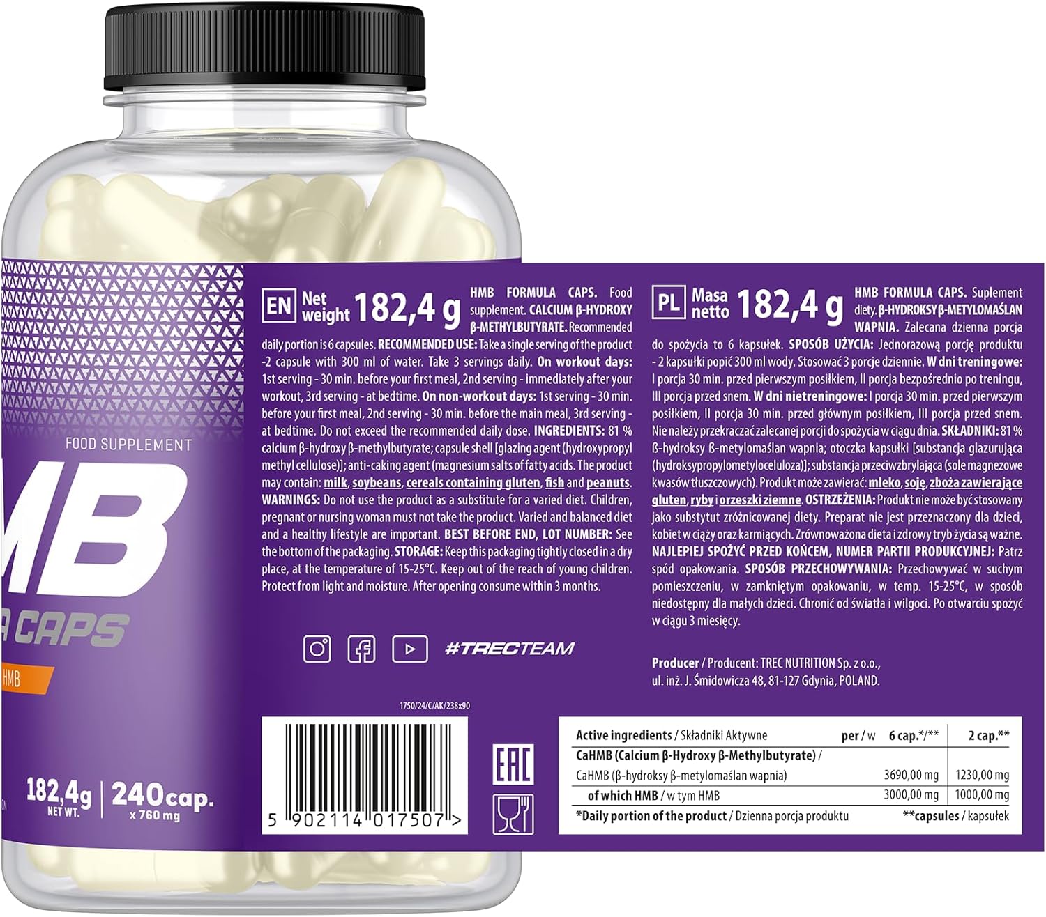 Trec Nutrition HMB Formula 120 kapslit