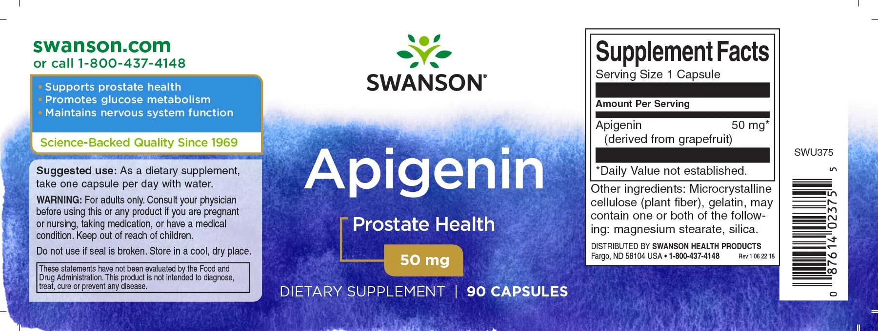 Swanson Apigenin 50 mg - 90 kapslit