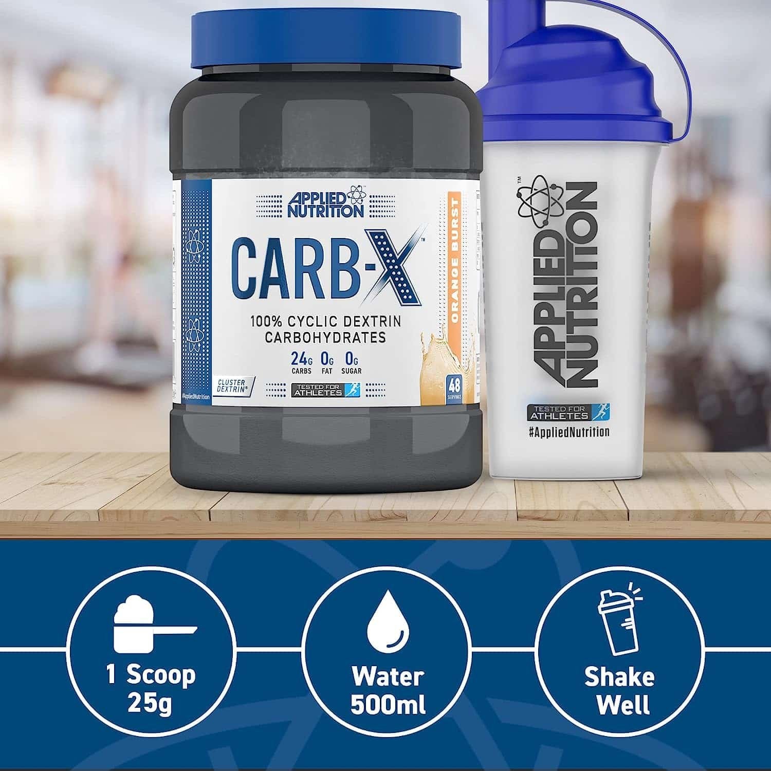 Applied Nutrition Carb X tugevalt hargnenud tsükliline dekstriin 48 portsjonit 1,2 kg bänner