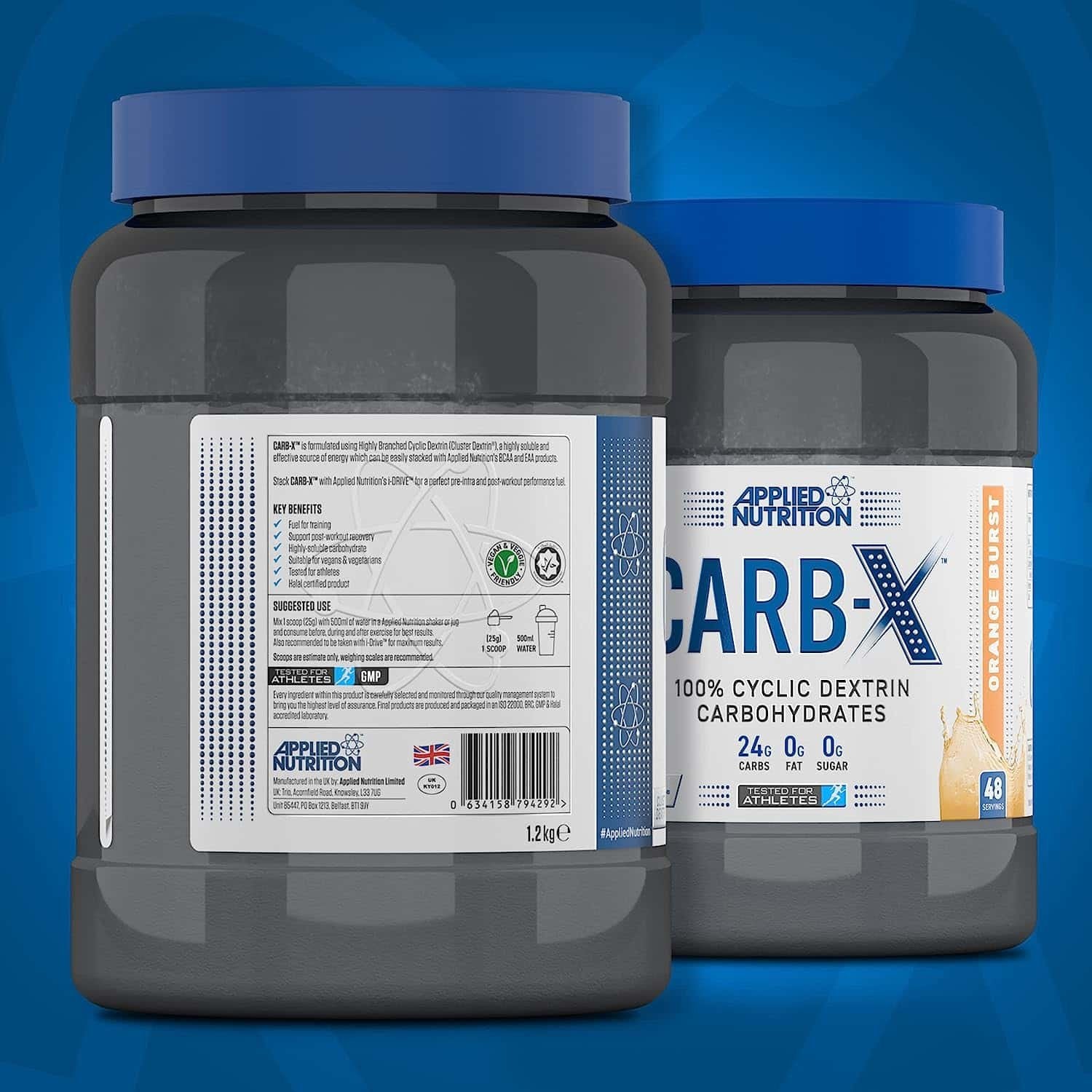 Applied Nutrition Carb X tugevalt hargnenud tsükliline dekstriin 48 portsjonit 1,2 kg pakendid, teine pool