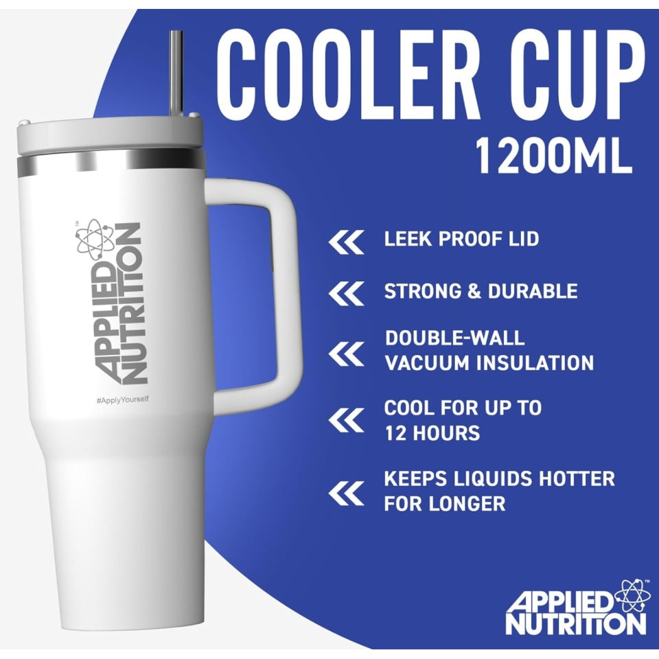 Applied Nutrition Cooler Tumbler Cup, White - 1200 ml. benefits