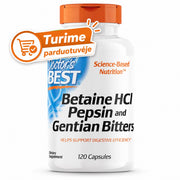 Doctor's Best Betaine HCl Pepsiin & Gentian Bitters – 120 kapslit